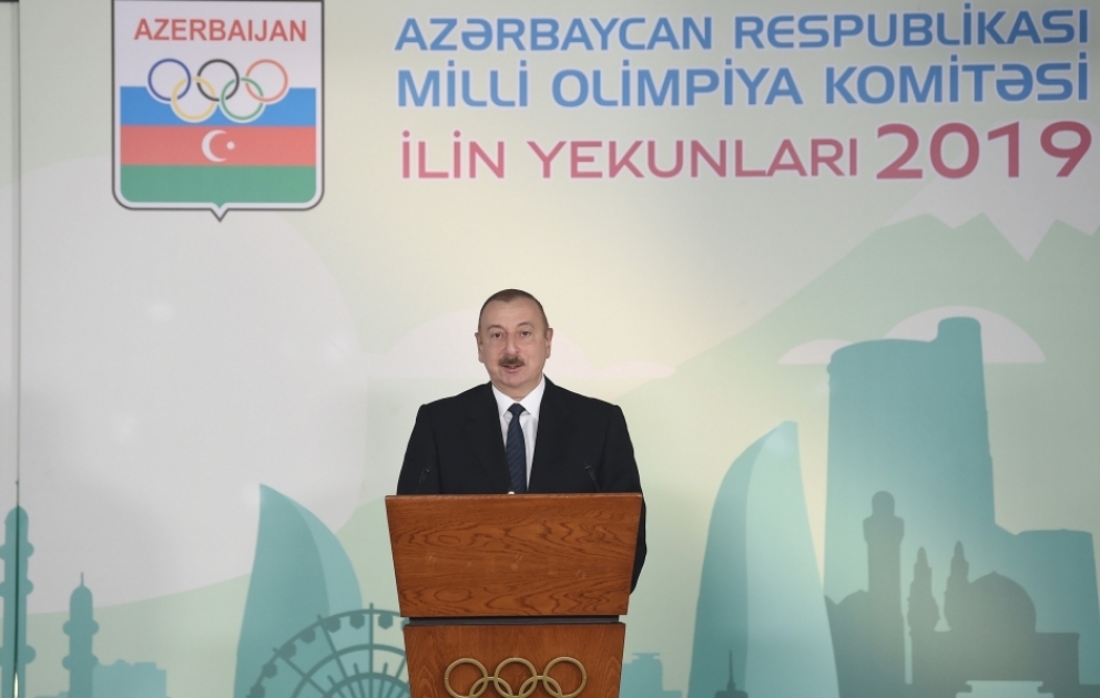 Le président Ilham Aliyev prend part à la cérémonie consacrée au bilan sportif de l’année 2019