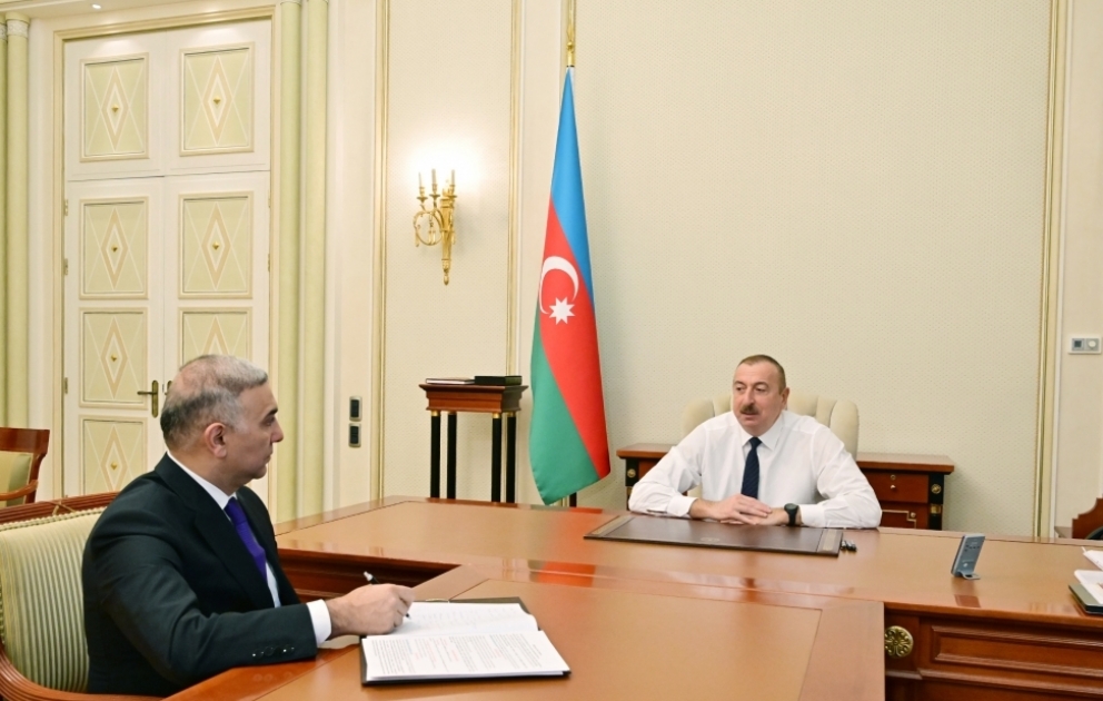 President Ilham Aliyev received Vugar Ahmadov on his appointment as chairman of Azerishig Open Joint Stock Company