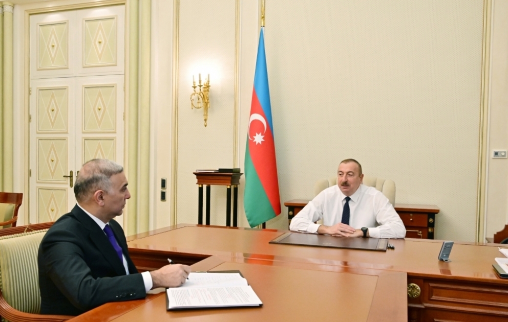 Präsident Ilham Aliyev empfängt neuen Vorsitzenden der Offenen Aktiengesellschaft "Azerenerji"