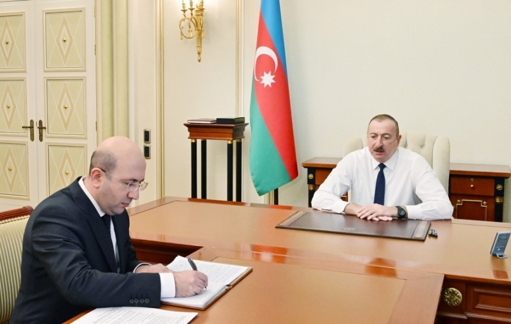 President Ilham Aliyev received Anar Guliyev on his appointment as chairman of State Committee for Urban Planning and Architecture