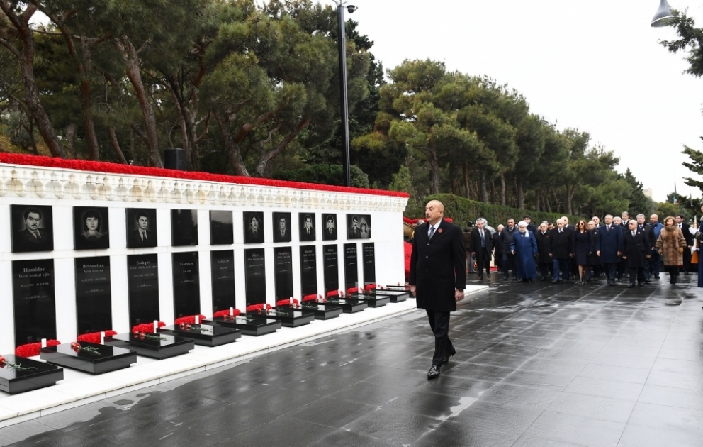 President Ilham Aliyev paid tribute to 20 January martyrs