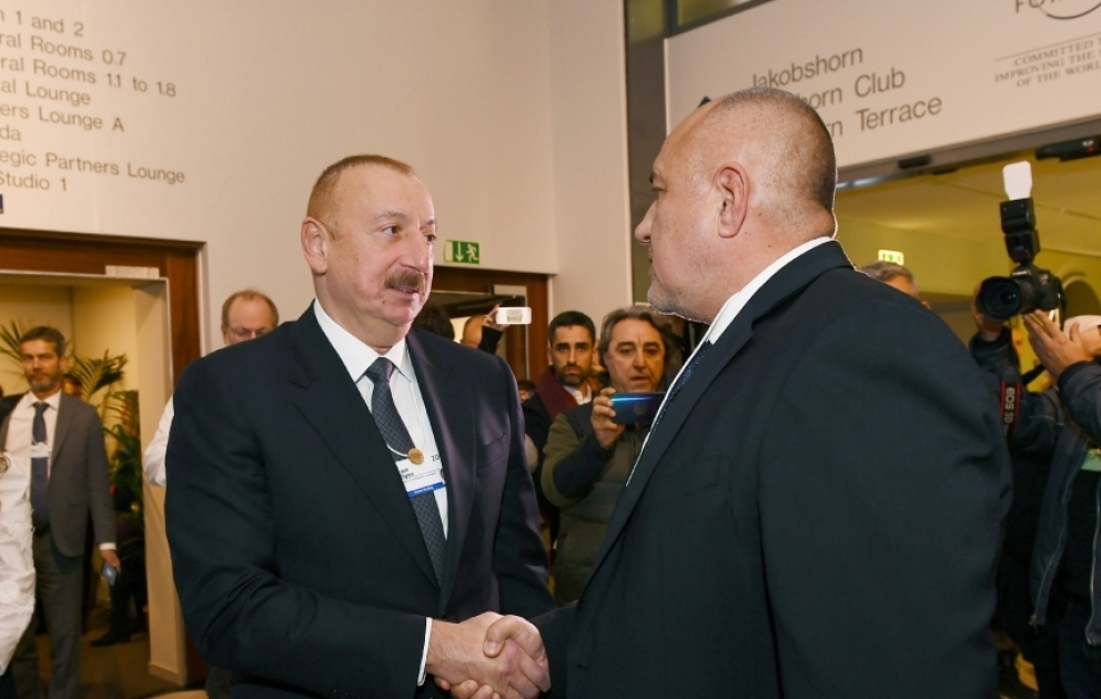 Rencontre du président Ilham Aliyev avec son homologue polonais Andrzej Duda à Davos