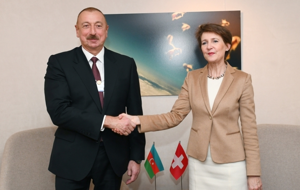 President Ilham Aliyev met with Swiss President Simonetta Sommaruga in Davos