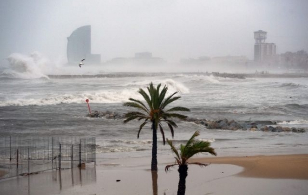 Storm Gloria: Spanish town submerged in sea foam as tidal surge sweeps two miles inland