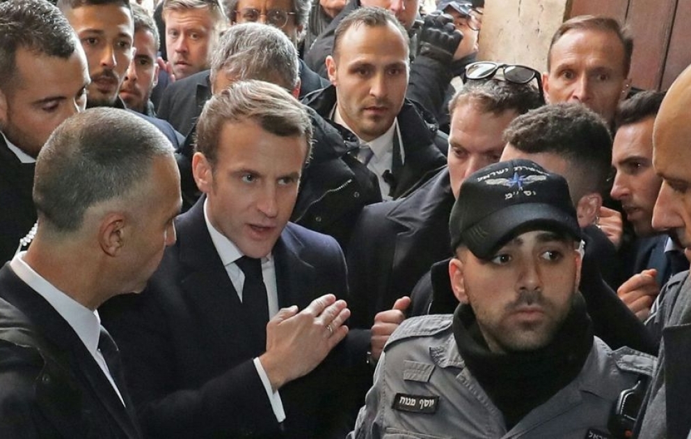 Emmanuel Makron ilə İsrail polisi arasında gərginlik olub