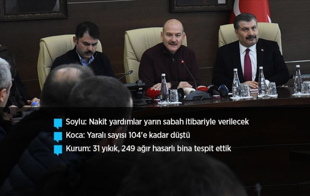 Nazir Süleyman Soylu: Dağıntılar altından 45 nəfər sağ çıxarıldı