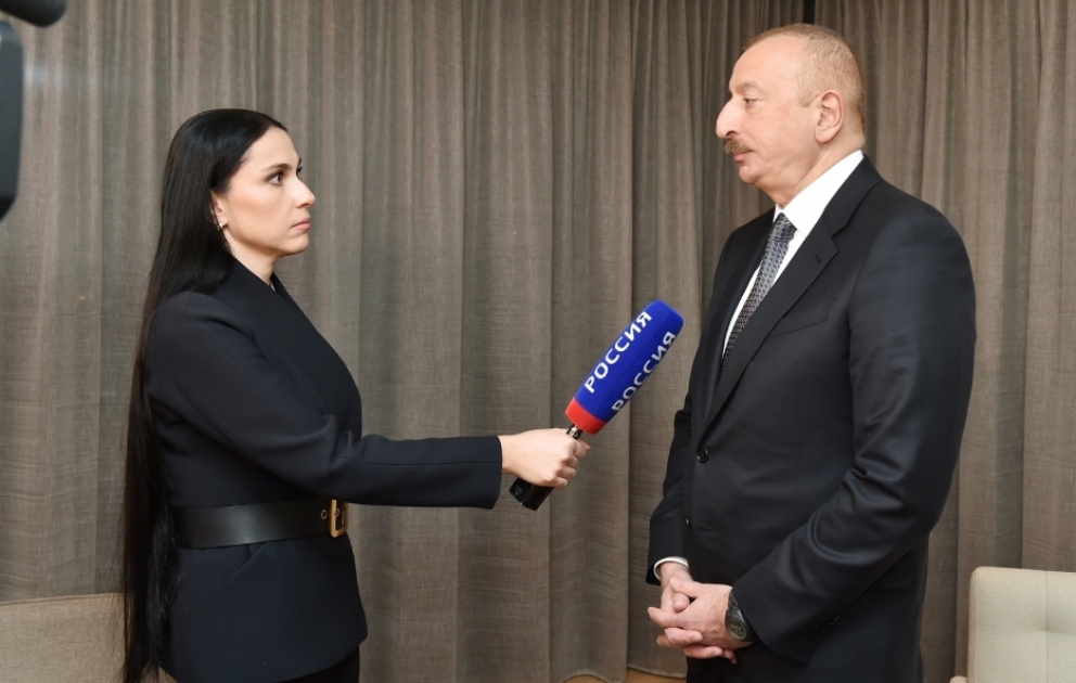Le président azerbaïdjanais Ilham Aliyev a accordé une interview à la chaîne Rossiya 24