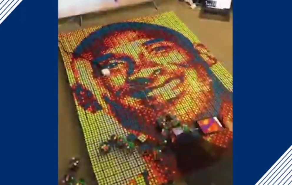 Kobe Bryant fan creates Rubik's Cube mosaic to honor Lakers legend