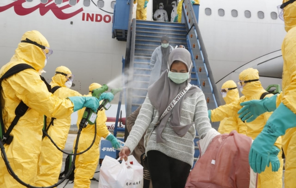 Indonesian Evacuees Arrive Home From Wuhan