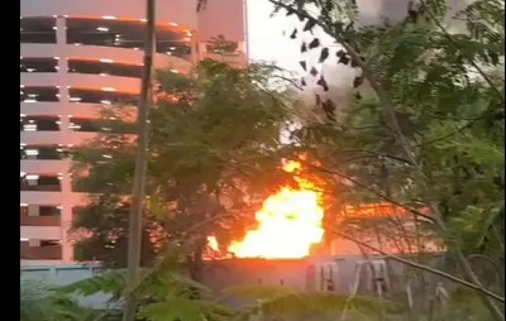 Large fire burns near shopping center in Thailand's Korat where a soldier killed at least 12 people