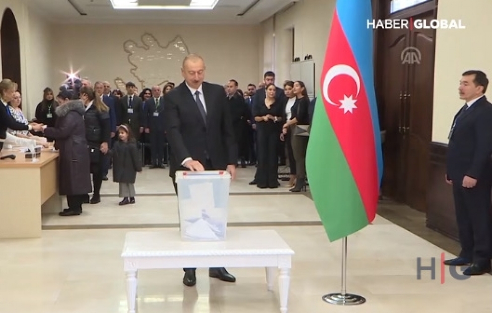 Haber Global: Azərbaycan Prezidenti İlham Əliyev səs verdi