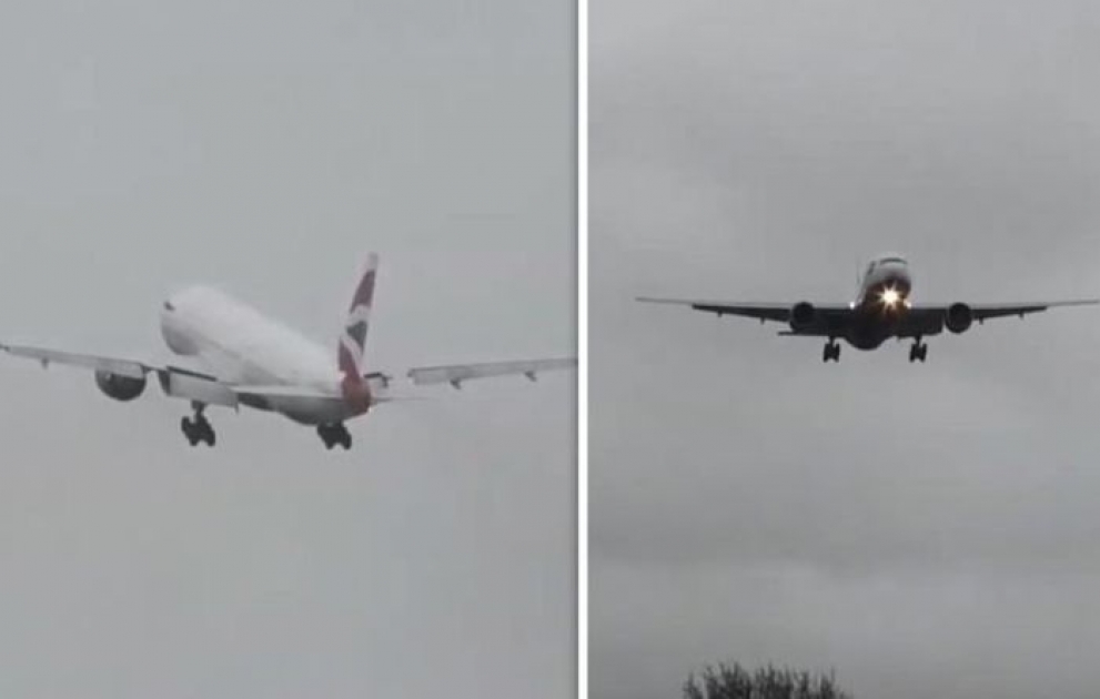 Plane from Lebanon struggles to land at Heathrow airport amid Storm Ciara