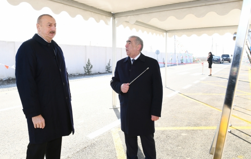 President Ilham Aliyev attended opening of newly renovated Pirili-Muradkhan-Sor-Sor highway