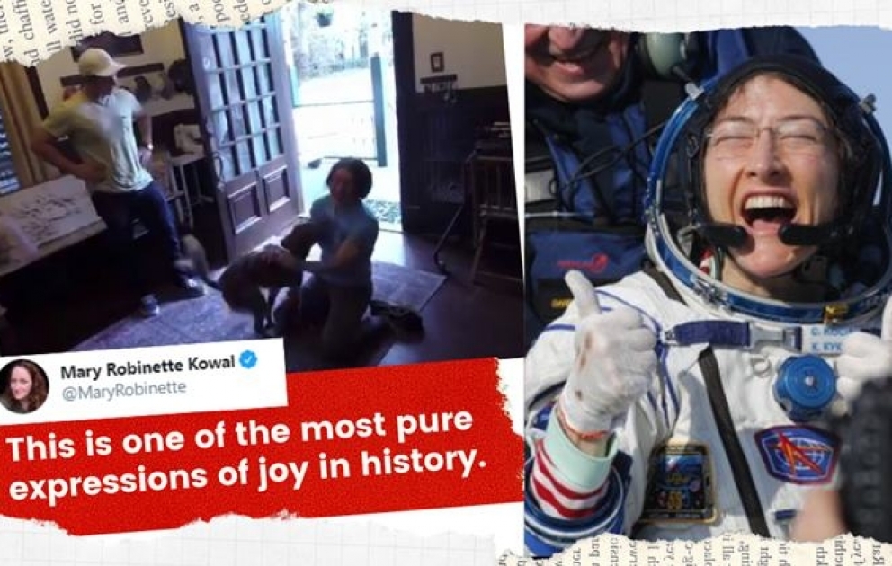 Dog was VERY happy to reunite with her astronaut owner