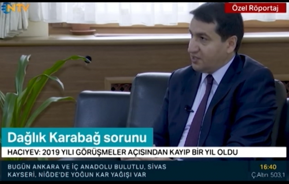 Azərbaycan Prezidentinin köməkçisi Türkiyənin NTV kanalına müsahibəsində Ermənistan-Azərbaycan münaqişəsindən danışıb
