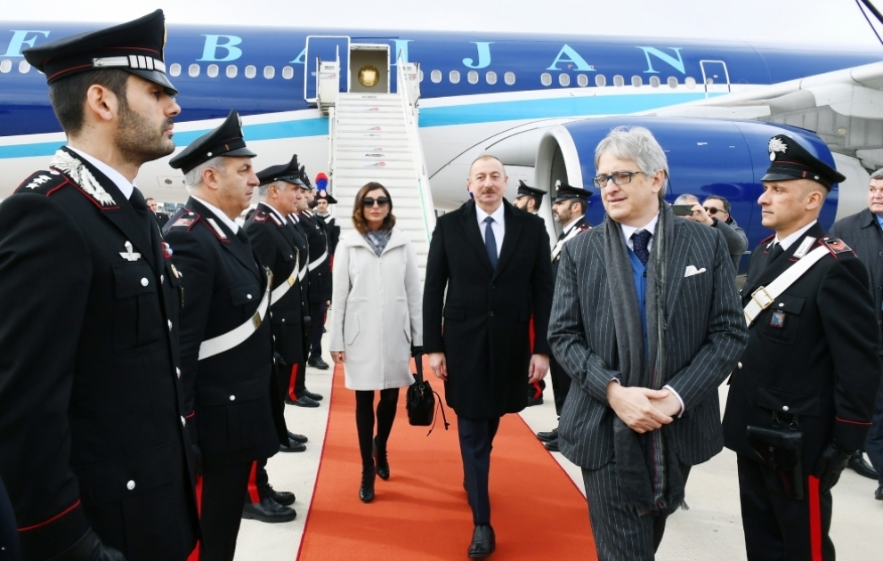 President Ilham Aliyev arrived in Italy for state visit