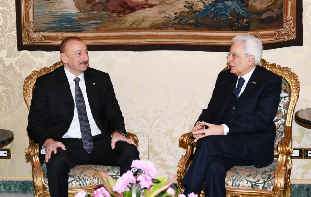 Azərbaycan və İtaliya prezidentlərinin təkbətək görüşü