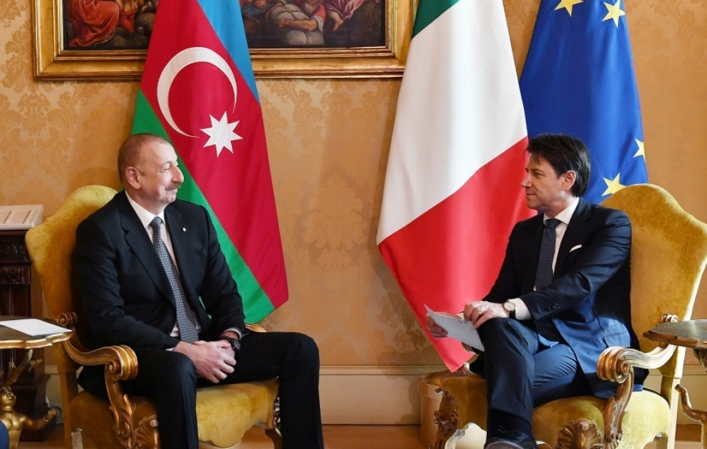 Prezident İlham Əliyevin İtaliya Nazirlər Şurasının Sədri Cüzeppe Konte ilə görüşü olub