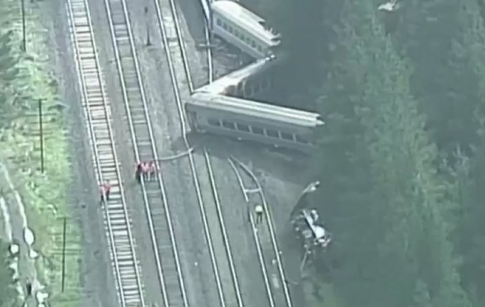 Aerial footage shows aftermath of train derailment outside Melbourne