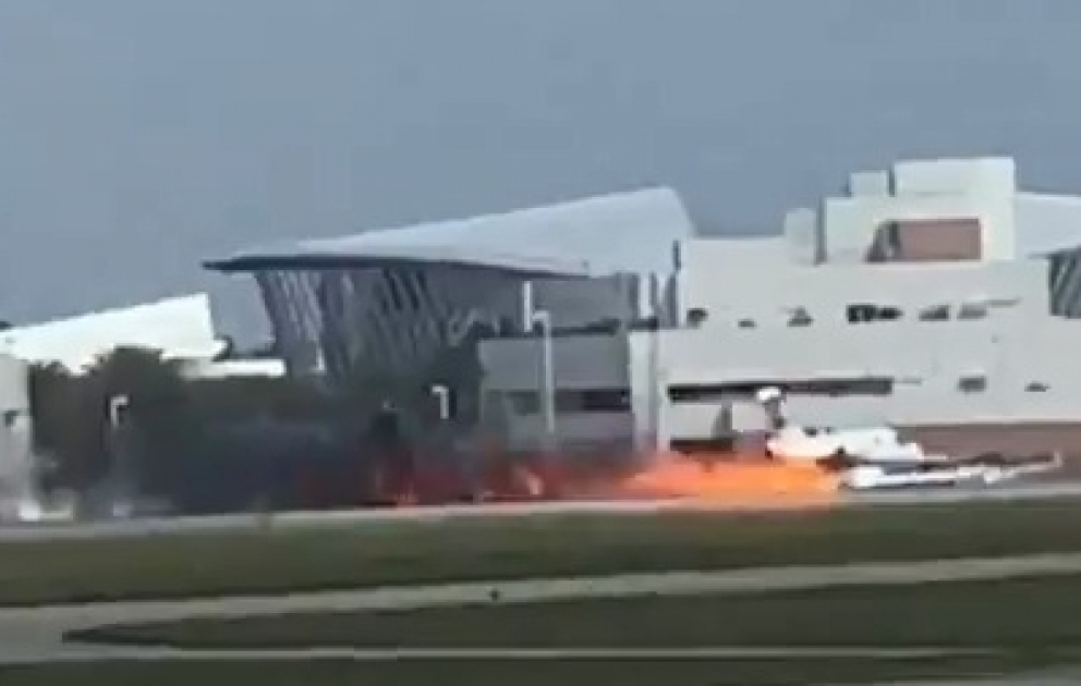 Airplane landing turned fiery at Daytona Beach International Airport