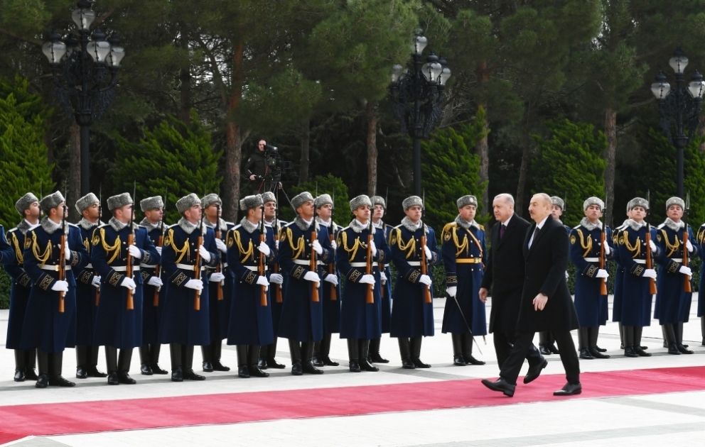 Türkiyə Prezidenti Rəcəb Tayyib Ərdoğanın rəsmi qarşılanma mərasimi olub