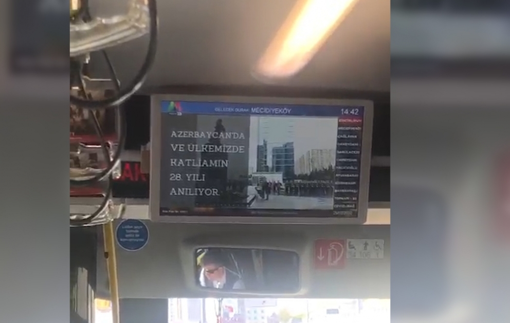 İstanbulun bütün ictimai nəqliyyat vasitələrində Xocalı soyqırımı ilə əlaqədar videoçarx nümayiş etdirilir