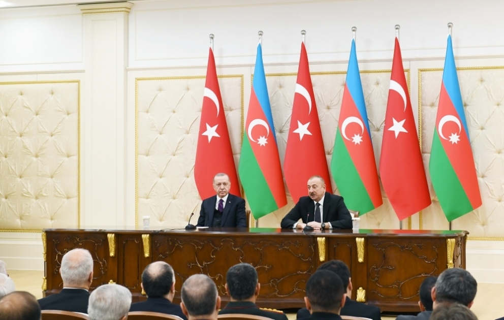 Azərbaycan və Türkiyə prezidentləri mətbuata bəyanatlarla çıxış ediblər