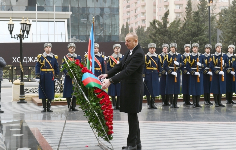 President Ilham Aliyev attended ceremony to commemorate Khojaly genocide victims