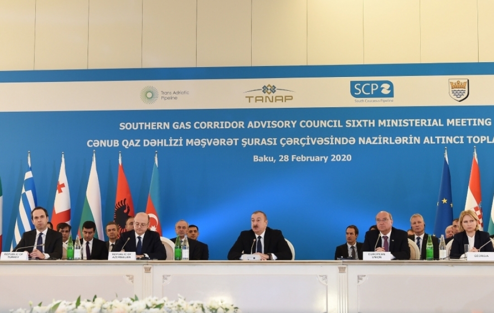 Bakıda Cənub Qaz Dəhlizi Məşvərət Şurası çərçivəsində nazirlərin VI toplantısı keçirilib 
Azərbaycan Prezidenti İlham Əliyev toplantıda iştirak edib