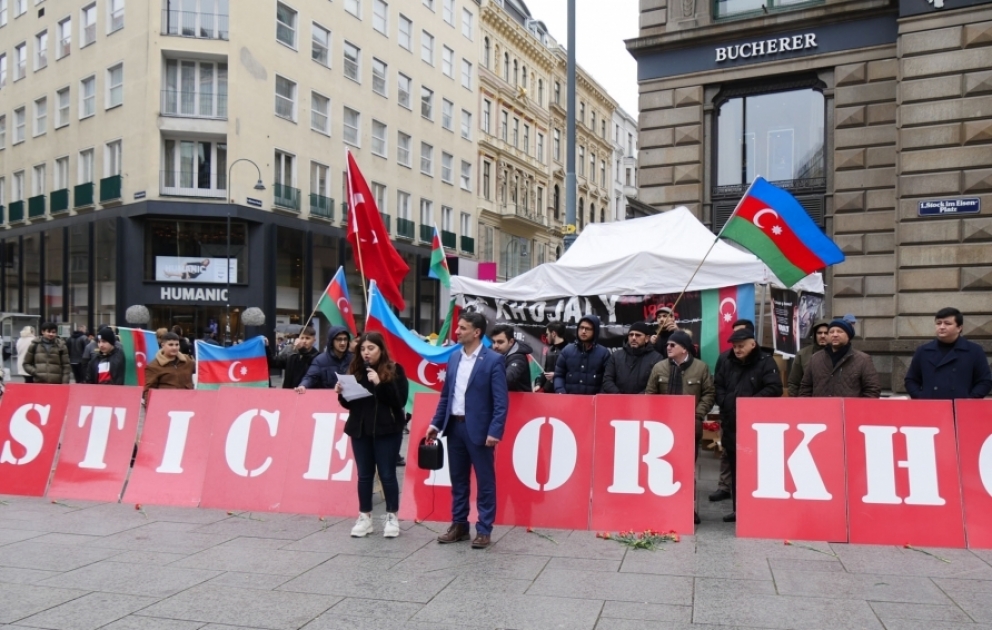 Xocalı soyqırımının ildönümü ilə əlaqədar Vyanada aksiya keçirilib
