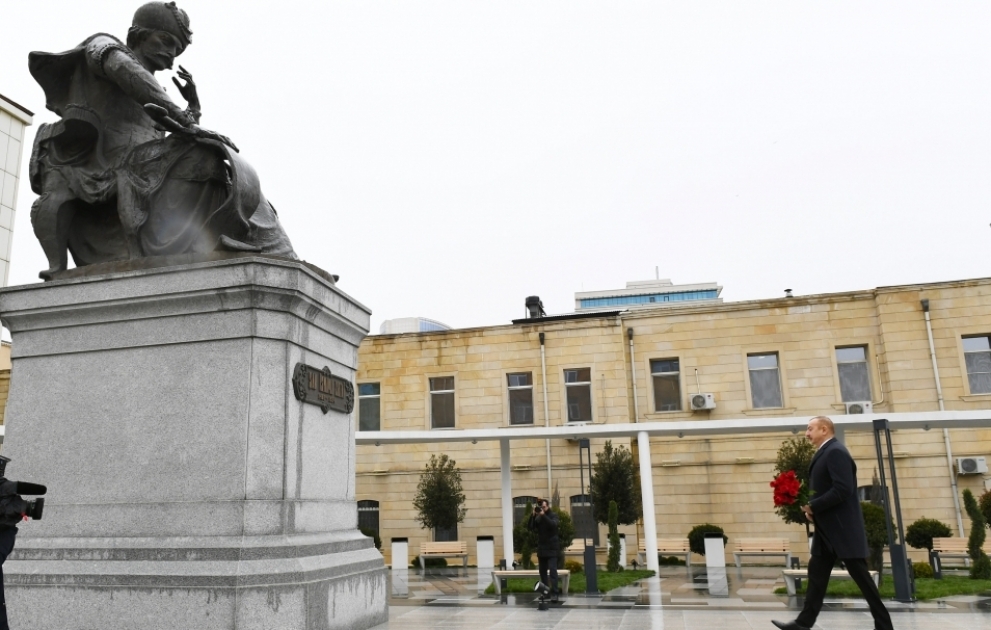 President Ilham Aliyev visited newly-built park where statue of Shah Ismail Khatai was moved