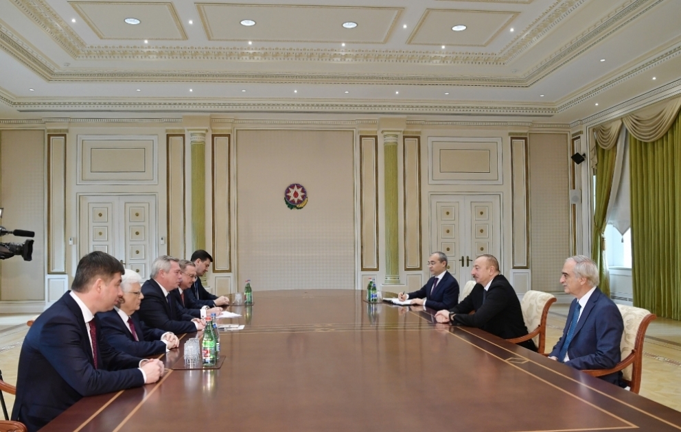 Президент Ильхам Алиев принял делегацию во главе с губернатором Ростовской области России