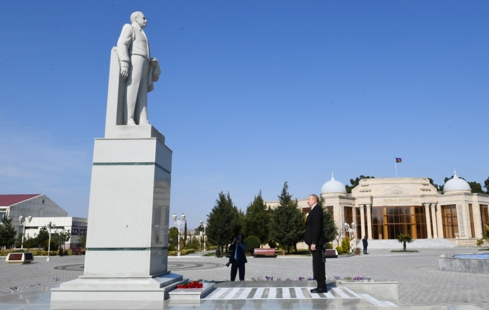 President Ilham Aliyev arrived in Goranboy district for visit