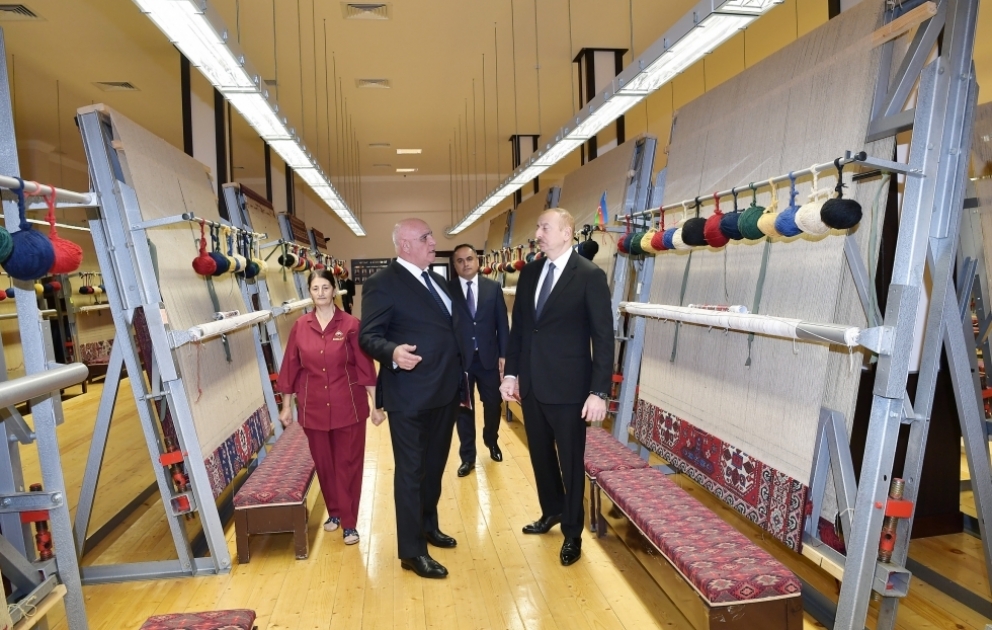President Ilham Aliyev visited Goranboy branch of “Azerkhalcha” OJSC