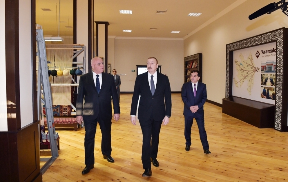 President Ilham Aliyev visited Gazakh branch of “Azerkhalcha” OJSC
