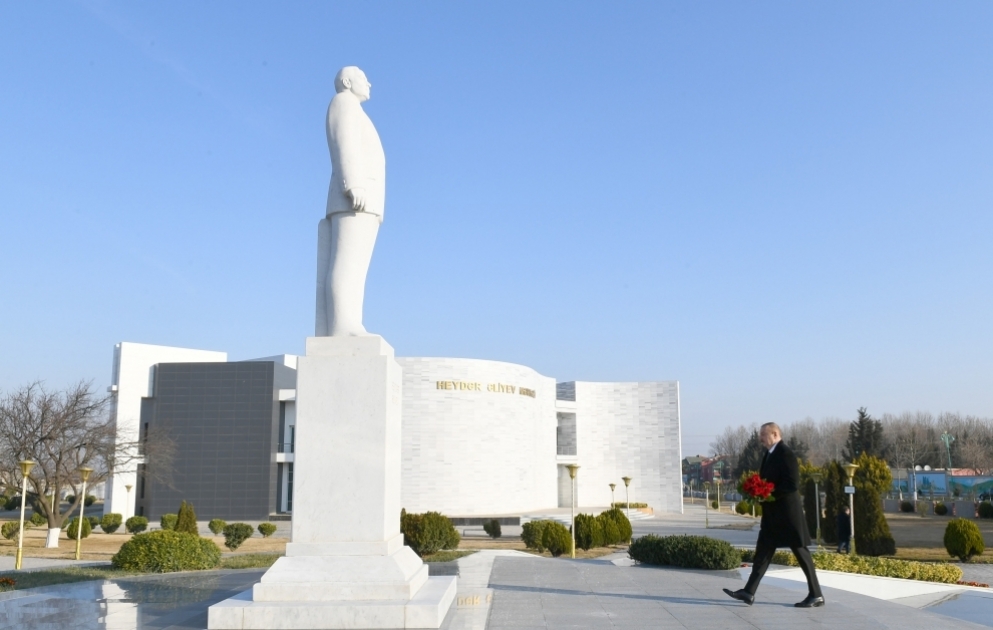 President Ilham Aliyev arrived in Aghstafa district for visit