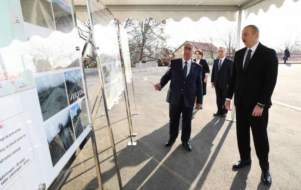 President Ilham Aliyev inaugurated newly renovated Aghstafa-Yenigun-Khatai-Gachag Karam-Poylu-Khilkhina highway