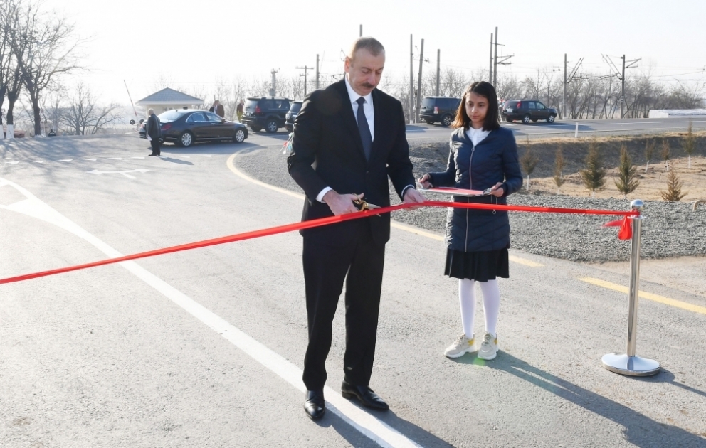 In Agstafa Region Autostraße nach Rekonstruktion zur Nutzung übergeben