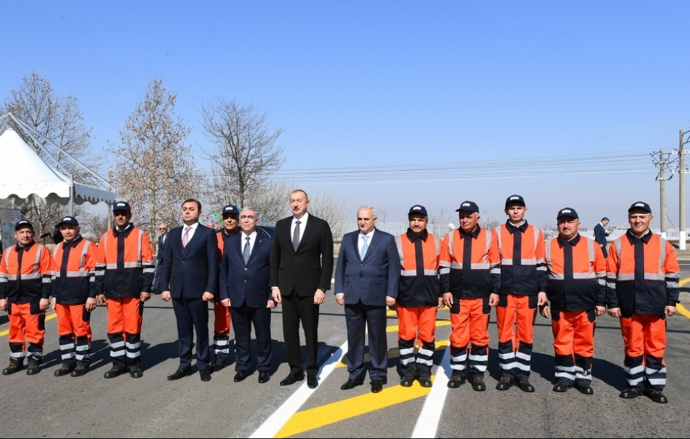 Tovuzda yenidən qurulan avtomobil yolunun açılış mərasimi keçirilib