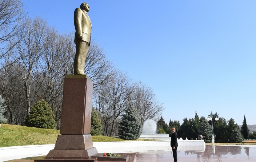 President Ilham Aliyev arrived in Tovuz district for visit