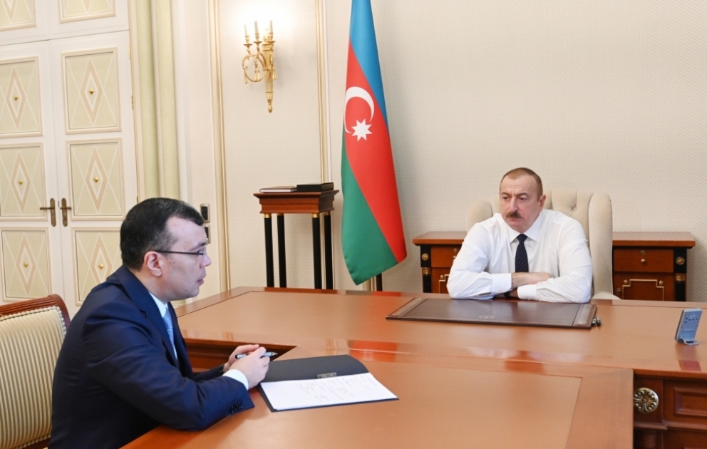 Prezident İlham Əliyev Əmək və Əhalinin Sosial Müdafiəsi naziri Sahil Babayevi qəbul edib