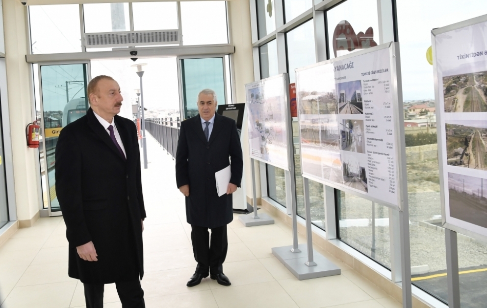 President Ilham Aliyev inaugurated Pirshaghi-Goradil-Novkhani-Sumgayit section of Absheron circular railway after renovation