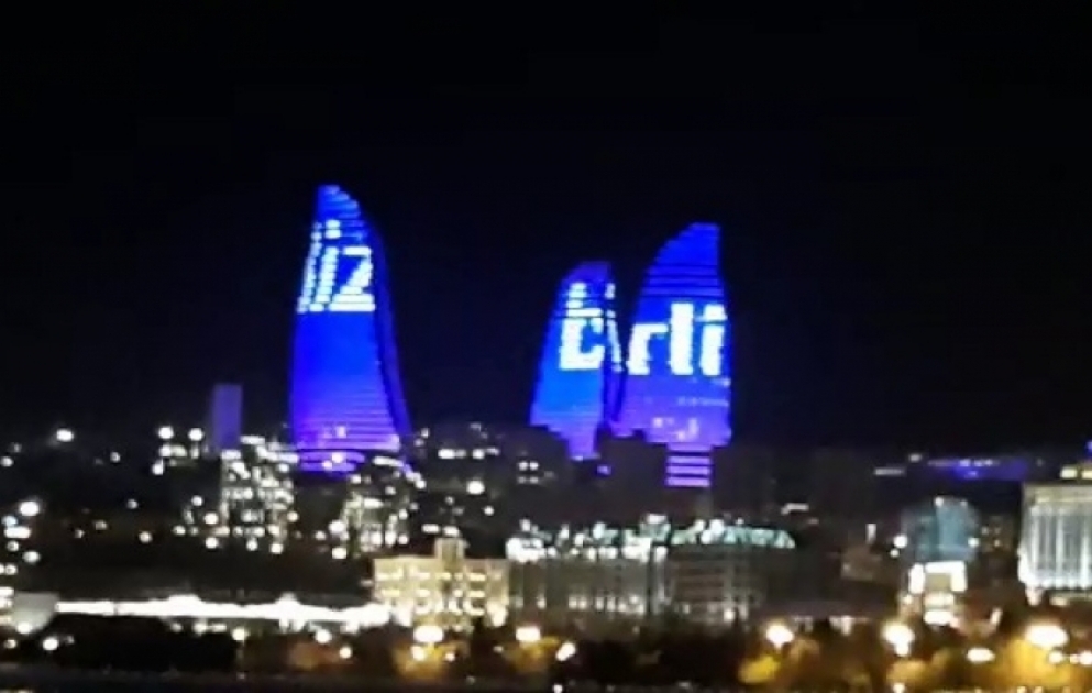 “We are stronger together!”: Baku’s Flame Towers illuminated with President Ilham Aliyev's words