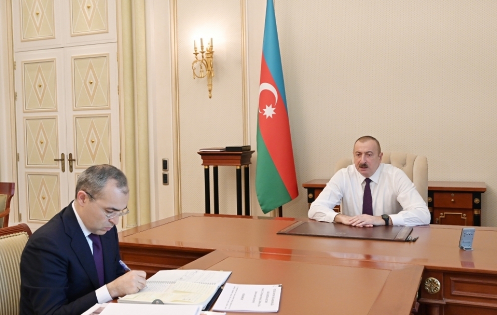 Präsident Ilham Aliyev empfängt Wirtschaftsminister Mikayil Jabbarov