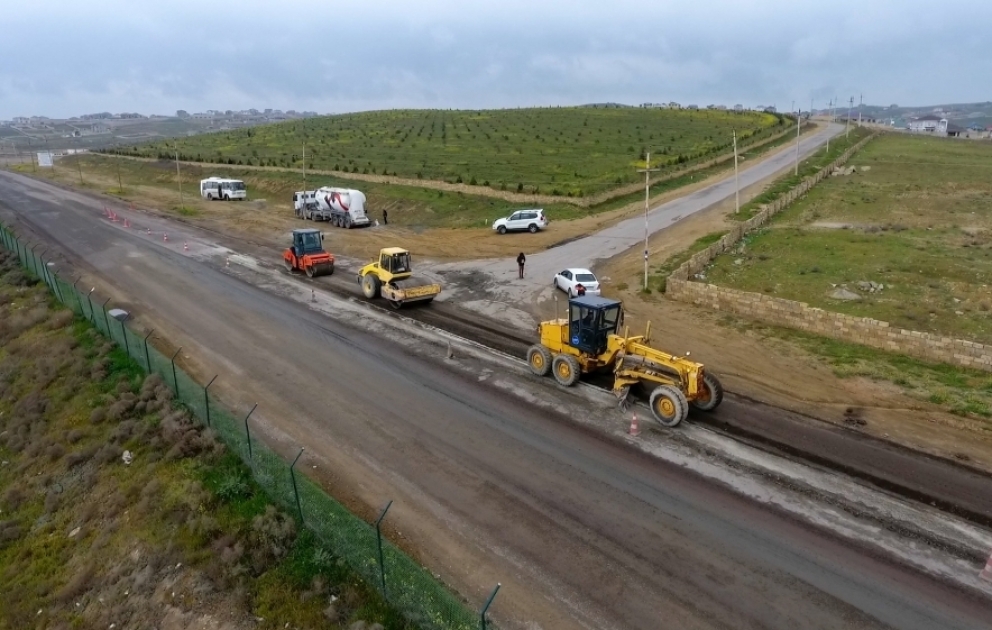 Masazır-Novxanı yolunun 2,5 kilometrlik hissəsi yenidən qurulur