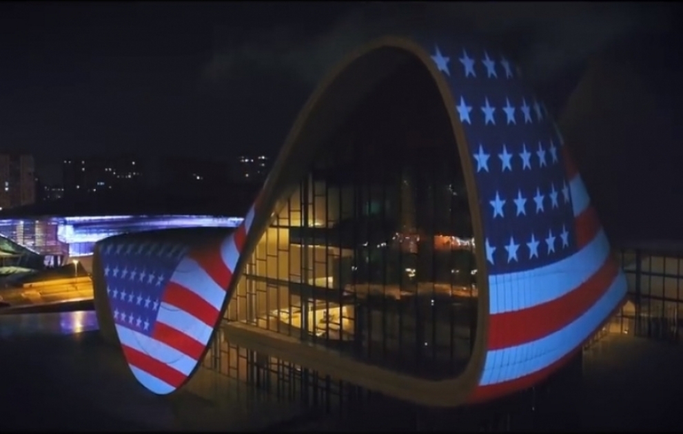 Heydar Aliyev Center supports USA amid COVID-19 outbreak