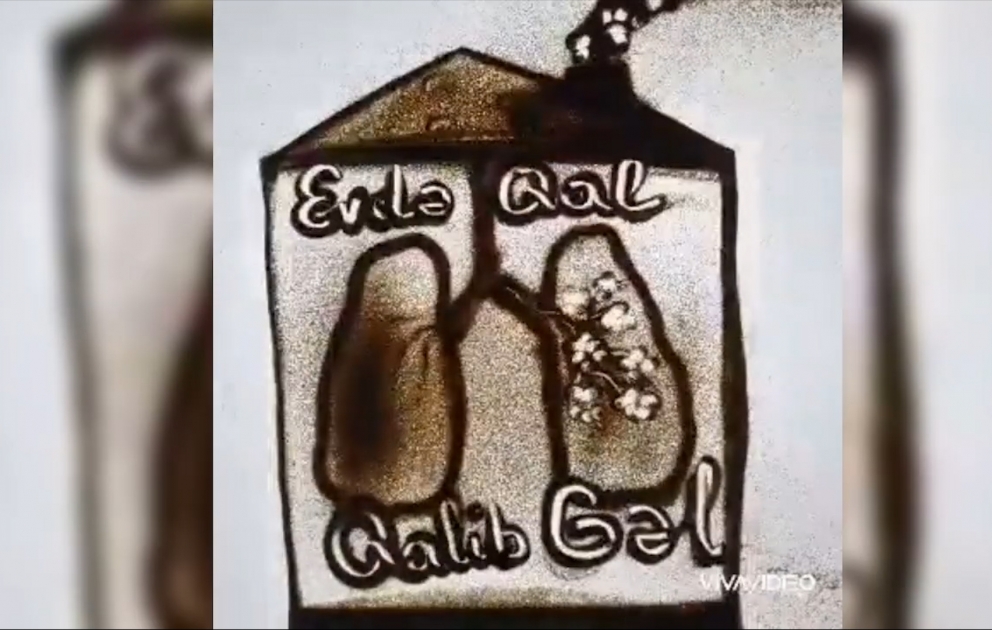 Azərbaycanlı rəssamın koronavirus pandemiyasına həsr etdiyi qum üzərində rəsm