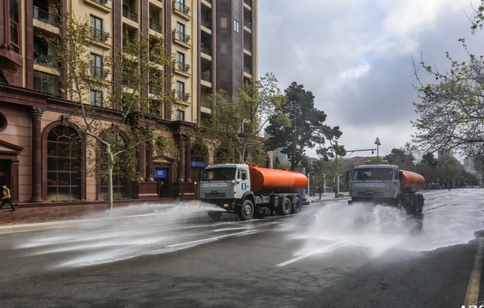 Des travaux de désinfection ont été réalisés dans plus de 150 rues centrales et les banlieues de Bakou