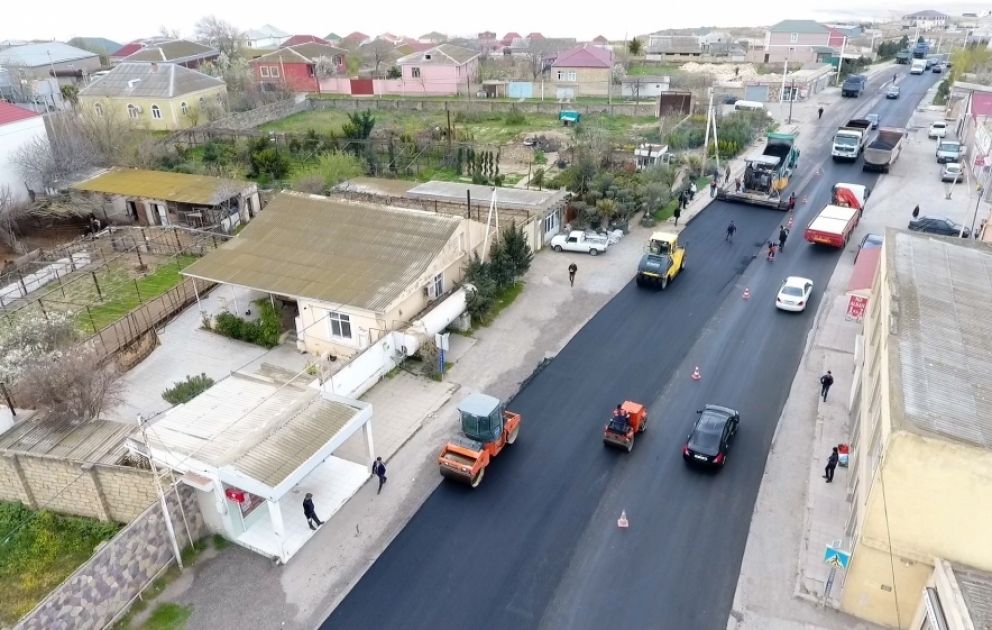 Masazır-Novxanı yolunun 2,5 kilometrlik hissəsi yenidən qurulub