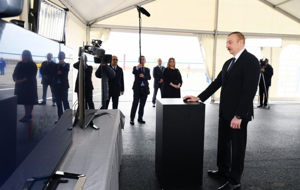 President Ilham Aliyev attended opening of main gas pipeline laid to Sumgayit